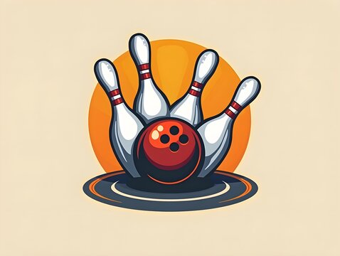 Vintage Bowling Logo Template for Sports and Recreation