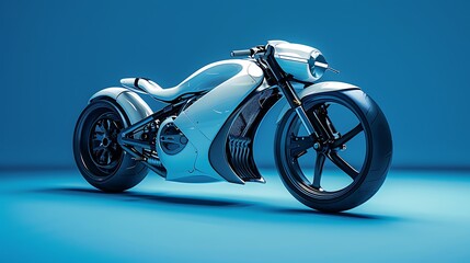 motorcycle on blue background