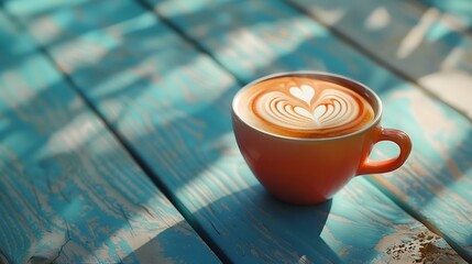 cup of coffee on wood table