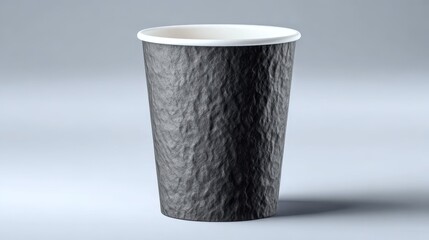 Elegant Monochrome Black Coffee Cup Mockup for Minimalist Product Advertising Presentation
