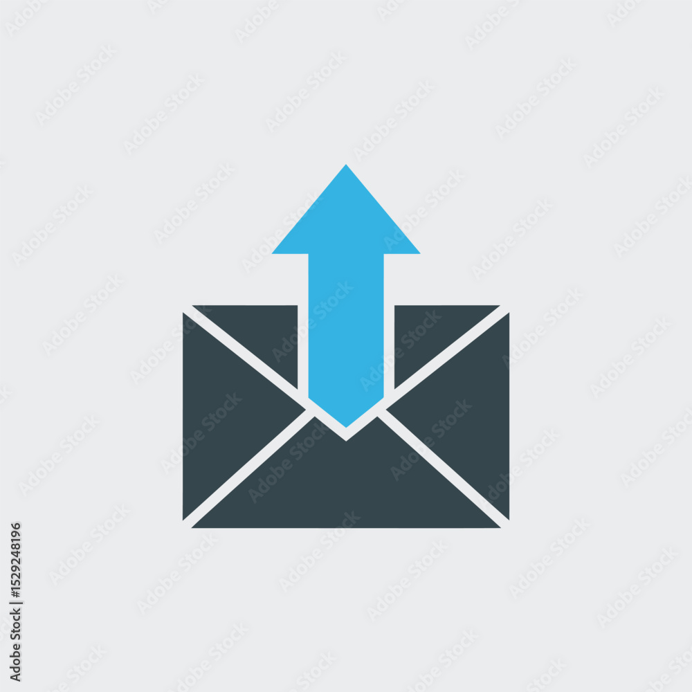 Poster email upload icon simple flat design for website and app