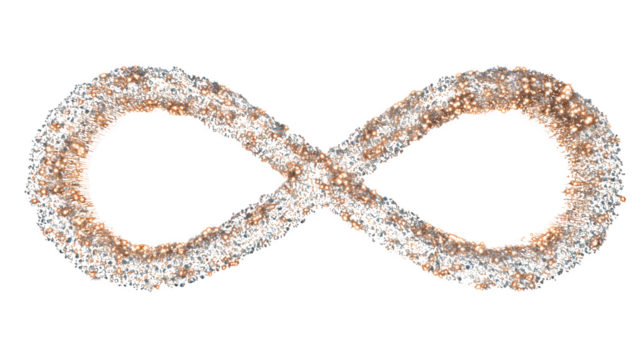 Infinity symbol created from floral string lights, 8K isolated, wedding theme
