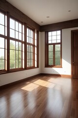 Obraz premium empty room with wooden floor
