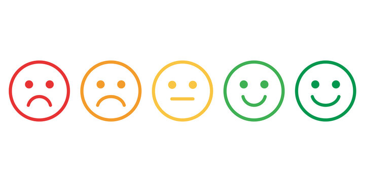 sad and happy emote icons, emote rating