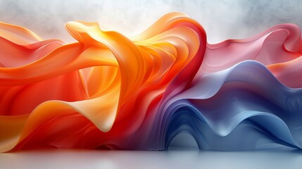 Obraz premium An abstract composition featuring flowing shapes in vibrant shades of orange, pink, and blue, symbolizing creativity and emotional depth through bold artistic expression.