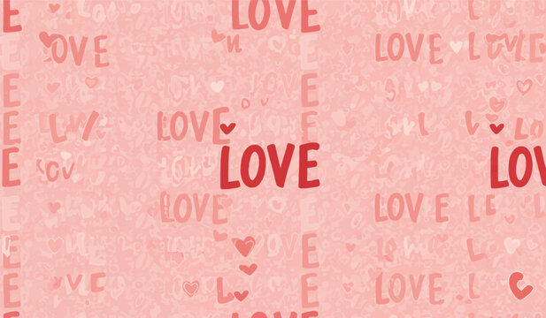 Valentine pattern seamless fabric Valentine day. LOVE font art design on red background. Designed for background ,wallpaper ,valentine pattern ,wrapping paper ,couple ,fabric ,anniversary ,sweetheart