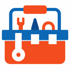 Toolbox icon flat design illustration