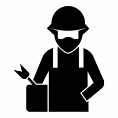 Welder safety icon black silhouette