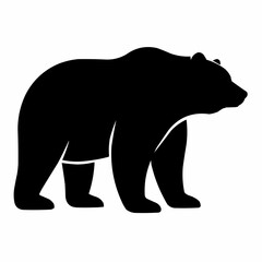 Wild brown bear vector silhouette illustration