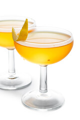 Paper plane cocktail isolated on white background