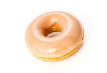 Single, glazed donut with a perfect, glistening surface