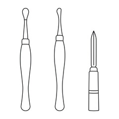 Triangular, spoon shaped scraper for finishing dental prostheses, dental instrument for prosthetics