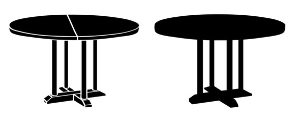 Round dining table image, furniture design