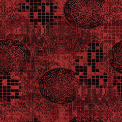 multi colored decorated hand drawn rendered traced embraided ornamental all over base background. repeat pattern geometrical texture border ethnic tribal creative design