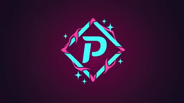 Vibrant geometric logo design featuring stylized letters on a colorful background