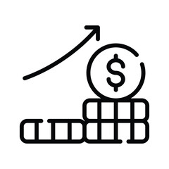A outline style icon of profit rising chart