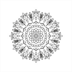 Modern Black Mandala Design.