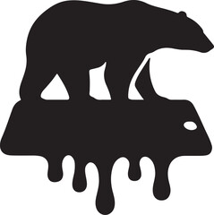 Polar bear on a melting smartphone