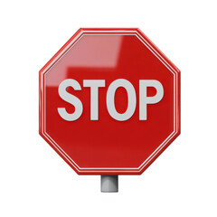 Obraz premium Octagon Stop Sign: A Red Warning Symbol