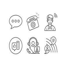 Call Center and Customer Service Icons Set