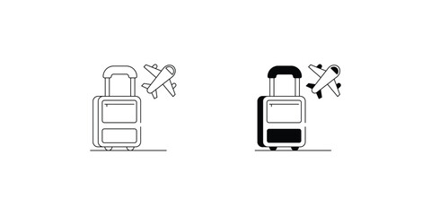 Luggage set icon with white background vector stock illustration