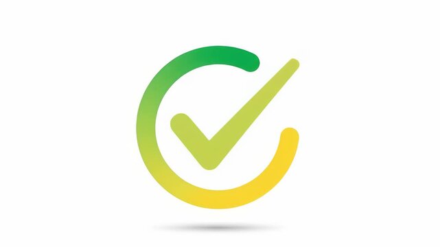 Green And Yellow Check Mark Icon In Circle