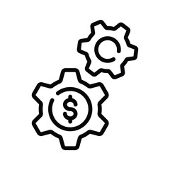 A outline style icon showing money management plan