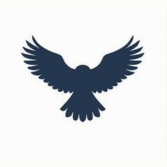 Fototapeta premium flying owl silhouette, outline, bird in flight, minimalistic graphic illustration on white background, icon style