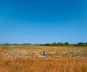 Fototapeta premium Caucasian man running in nature.
