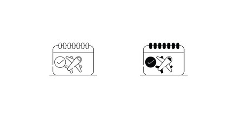 Calendar set icon with white background vector stock illustration