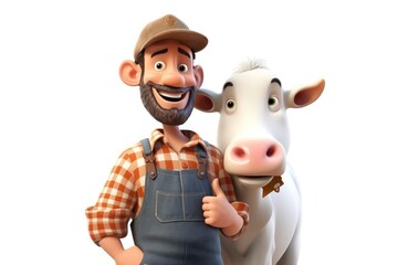 Fototapeta premium Livestock smiling cartoon mammal.