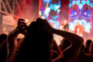 enthusiastic supporters during a musical performance
