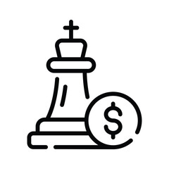 A customizable outline style icon of financial strategy