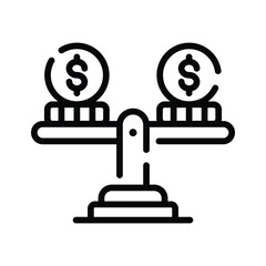 A outline style icon showing financial stability