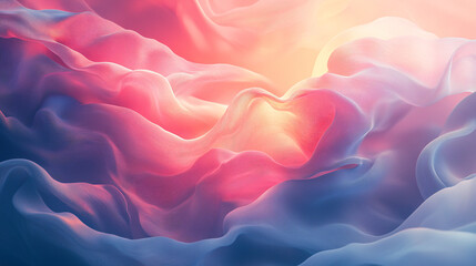 Obraz premium Abstract Soft Waves with Gentle Light in Pastel Color Palette