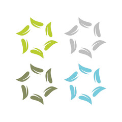 Naklejka premium NATURAL PRODUCT LEAVES IN CIRCLE SIGN SYMBOL LOGO 