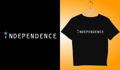Independence Day T-Shirt Design: Patriotic Apparel with Star Graphic for July 4th Celebrations & American Pride Fashion Clothing