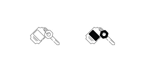 Room Key set icon with white background vector stock illustration