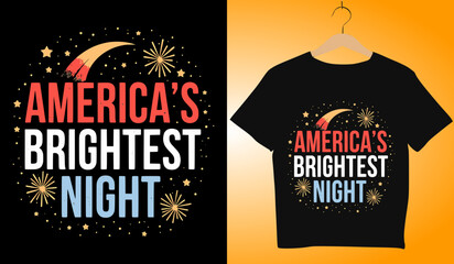 America's Brightest Night T-Shirt Design: Patriotic 4th of July Apparel, Fireworks Graphic Tee, Independence Day Celebration Clothing