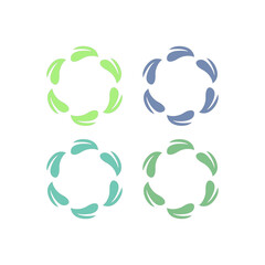 NATURAL PRODUCT LEAVES IN CIRCLE SIGN SYMBOL LOGO
