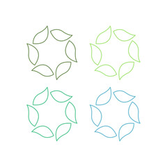 NATURAL PRODUCT LEAVES IN CIRCLE SIGN SYMBOL LOGO
