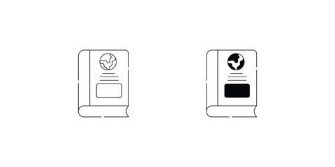 guide book set icon with white background vector stock illustration