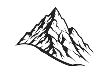 Mountain silhouette icon vector set for logo. Mountain silhouette vector icon illustration. Rocky peaks. Mountains ranges. Black and white mountain icon.