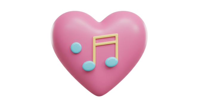 Isolated Heart with Music Notes