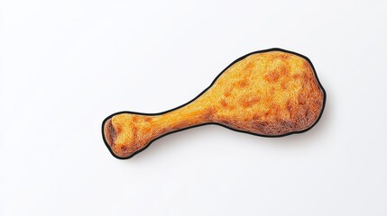 Crispy Fried Chicken Leg with Abstract Lines on White Background, fast food ,chicken dinner