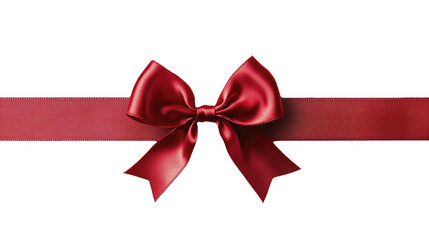 Elegant maroon ribbon with a bow on a transparent background, PNG image, PNG file.
