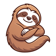 Adorable Sleeping Sloth Illustration