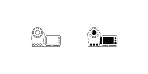 Camcorder  set icon with white background vector stock illustration