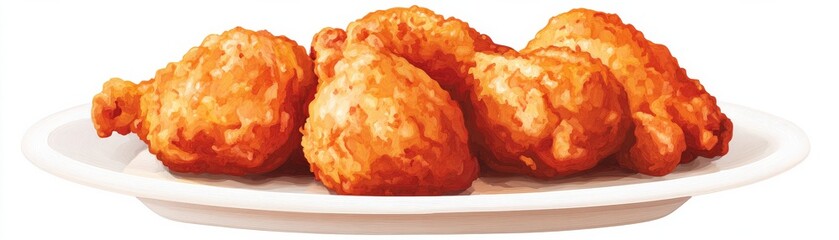 Crispy Fried Chicken Plate, Delicious Feast , Food Photography