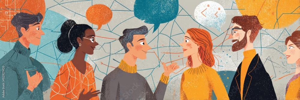 Poster exploring social connection and emotional wellness among men through engaging conversations and supp